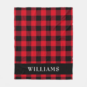 Monogram Rustic Red Buffalo Check Family Fleece Deken