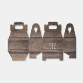 Monogram Rustic Script Barn Country Wedding Party Bedankdoosjes (Uitgevouwen)