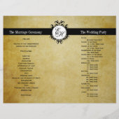 monogram Rustic Wedding Program (Achterkant)