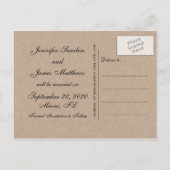 Monogram Rustiek Bewaar de datum Aankondigingskaart (Achterkant)