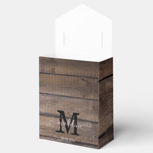 Monogram Rustiek Bruiloft Vrijgezellenfeest Verjaa Bedankdoosjes (Geopend)