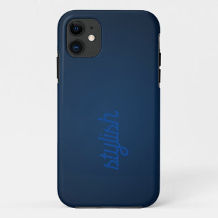 Monogram Rustiek ]Donkerblauw iPhone 11 Hoesje