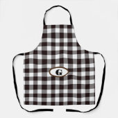 Monogram rustieke chique plaid schort (Voorkant)