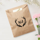 Monogram rustieke herten gewei gepersonaliseerde g bedankzakje (Gezegeld)