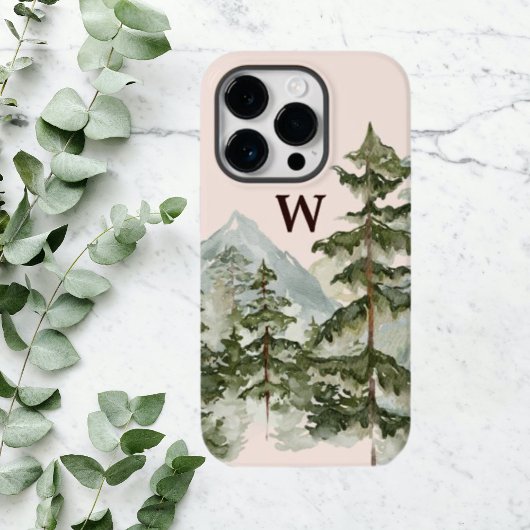 Monogram rustieke Waterverf Pijnenbos & Berg Case-Mate iPhone Case