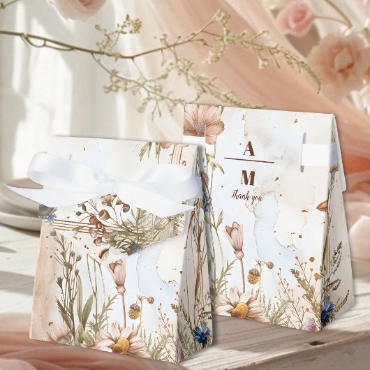 Monogram rustieke Waterverf Woodland bruiloft Bedankdoosjes