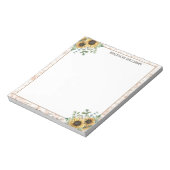 Monogram  rustieke zonnebloem decoupage notitieblok (Gedraaid)
