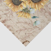 Monogram Rustieke Zonnebloem Letter Decoupage Tissuepapier (Detail)