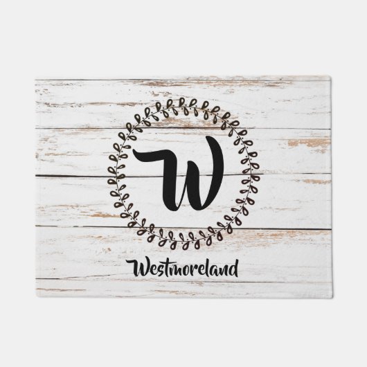 Monogram Rustige houten deurmat (Voorkant)