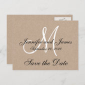 Monogram Rustique Faire-part de mariage (Devant / Derrière)