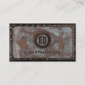  Monogram Rusty Grunge Metal Visitekaartje (Voorkant)