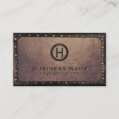 monogram Rusty Metal Framed Visitekaartje (Voorkant)