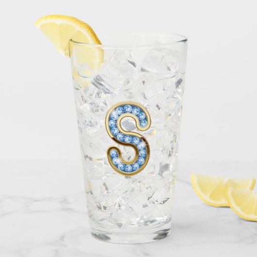 Monogram S - 16 oz glas (Voorkant ijs)