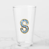 Monogram S - 16 oz glas (Voorkant)