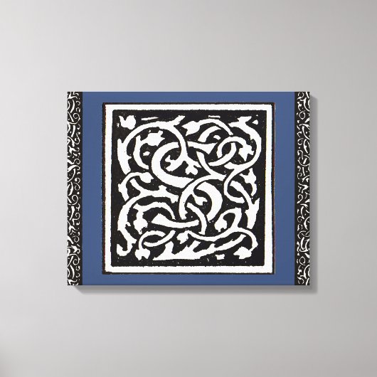 Monogram S Art Nieuwe Letter Canvas Afdruk (Voorkant)