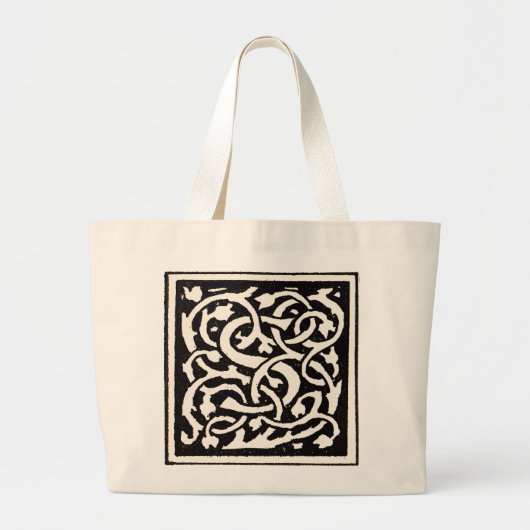  Monogram S Art Nieuwe Letter Grote Tote Bag (Voorkant)