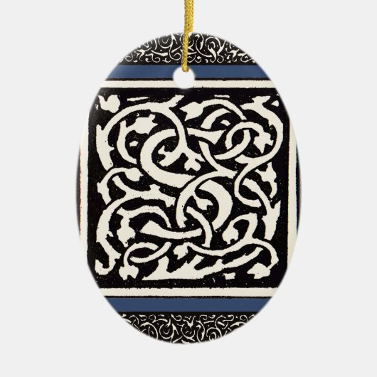 Monogram S Art Nieuwe Letter Keramisch Ornament (Voorkant)