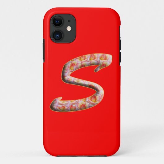 Monogram S in Rozen Patroon Iphone 5 Hoesje (Achterkant)