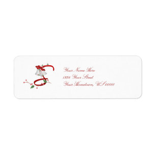 Monogram S Kerstmis Etiket