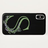 Monogram S Lavendel Eucalyptus Case-Mate iPhone Case (Achterkant (horizontaal))