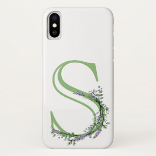 Monogram S lavender Eucalyptus iPhone X Hoesje