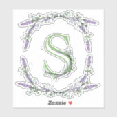 Monogram S lavender Eucalyptus Sticker (Vel)