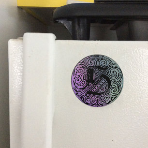 Monogram S Paarse blauwe achtergrond Magneet