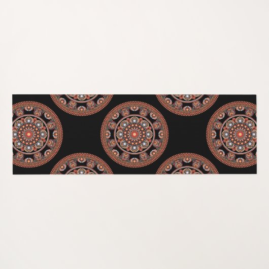 Monogram Safari Zonsondergang Boheemse Polka Dot M Yogamat (Achterkant (horizontaal))