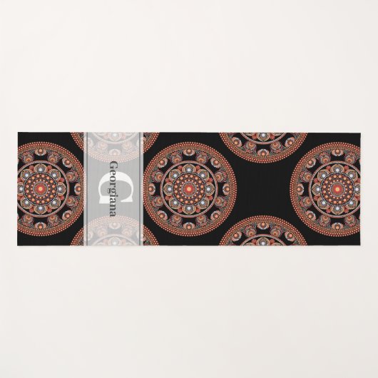 Monogram Safari Zonsondergang Boheemse Polka Dot M Yogamat (Voorkant (horizontaal))