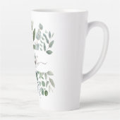 Monogram Sage Green Eucalyptus Greenery Leaves Latte Mok (Rechts)
