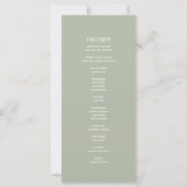 Monogram Sage Green Wedding Program (Achterkant)