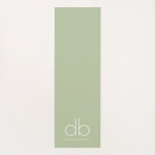 Monogram Sage Groen Stijlvolle Moderne Minimalisti Yogamat (Achterkant)