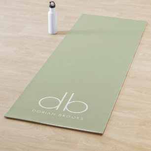 Monogram Sage Groen Stijlvolle Moderne Minimalisti Yogamat