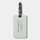 Monogram Sage Script Sage Green Bagagelabel (Achterkant verticaal)