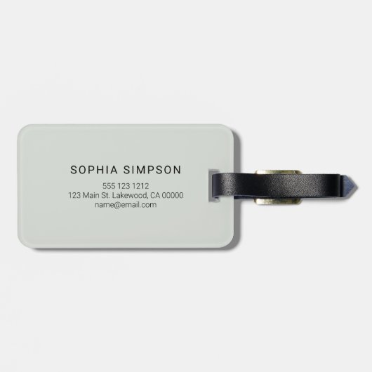 Monogram Sage Script Sage Green Bagagelabel (Achterkant horizontaal)