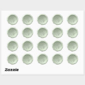 Monogram Sagegroene Waszegel 2 Initialen Script Ronde Sticker (Vel)