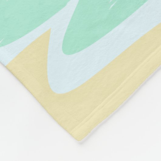 Monogram Sailboot Coastal Tropical Fleece Blanket Deken (Hoek)