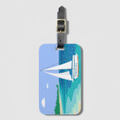 Monogram Sailboot Tropical Beach Bagagelabel (Voorkant (verticaal))