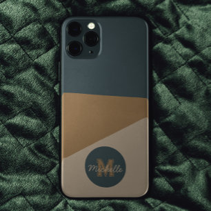 monogram salie Groen Beige  kleurenblok iPhone 16 Pro Max Hoesje