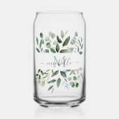 Monogram Salie Groene Eucalyptus Groene Bladeren   Blikvorm Glas (Voorkant)