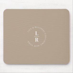 Monogram, salon, minimalistisch, beige-bruin muismat