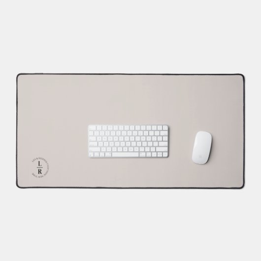 Monogram, salon, minimalistisch beige-grijs bureaumat (Keyboard & Muis)