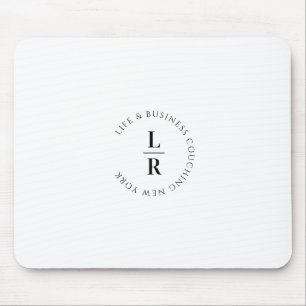 Monogram, salon, minimalistisch, wit muismat