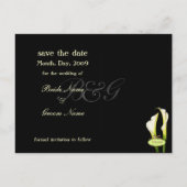 Monogram Save the Date, calla lelie briefkaarten (Achterkant)