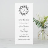 Monogram Save the Date (wit) (Staand voorkant)