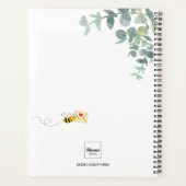 Monogram schattig bijen eucalyptus groen planner (Achterkant)