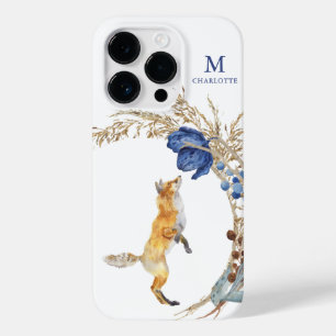 Monogram Schattig Bosvos Waterverf Bloem Naam Case-Mate iPhone 14 Pro Hoesje