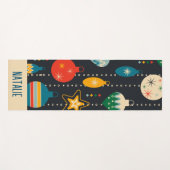 Monogram schattig contrast navy en beige Ornamente Yogamat (Voorkant (horizontaal))