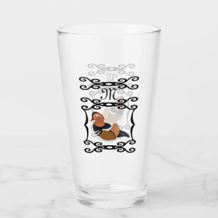 Monogram schattig Mandarijn Duck Illustratie Glas