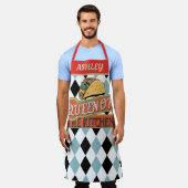 Monogram schattig retro kunstwerk Taco expert Schort (Gedragen)